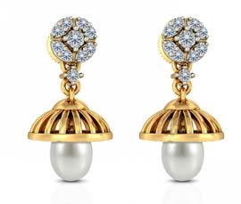 Vogue Crafts and Designs Pvt. Ltd. manufactures Gold and Pearl Jhumka Earrings at wholesale price.